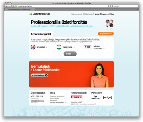 Megújult a Lector fordítóiroda weboldala - screenshot