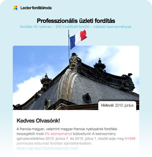 Lector fordítóiroda: Hírlevél, 2010. június